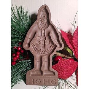 Vintage 8" Stoneware Hartstone Inc. Santa Claus Christmas Cookie Mold Ho Ho Ho